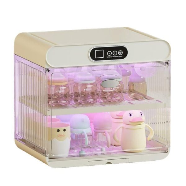 Efficient Baby Bottle Sterilizer with Storage Box and Rack - Perfect for Busy Parents