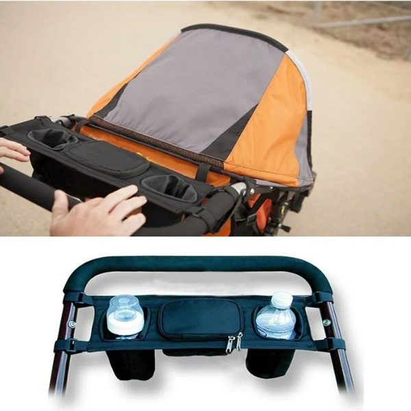 Versatile Stroller Organizer with Cup Holders and Zippered Pockets - Image 2