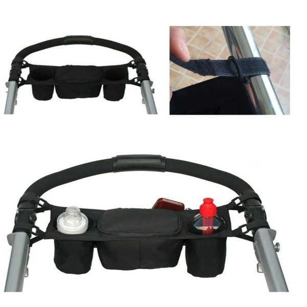 Versatile Stroller Organizer with Cup Holders and Zippered Pockets - Image 3