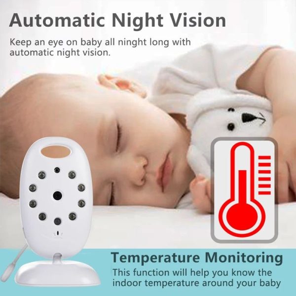 Wireless Video Baby Monitor with 2-Way Audio, Night Vision, and Temperature Monitoring - Image 2